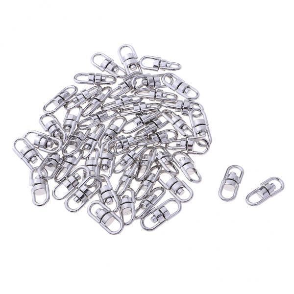 3x50Pcs Swivel Key ring Connectors Double Ended Clasp Clip 360 Degress Big