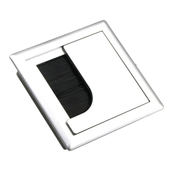 2x80mm Aluminum Grommet Cable Wire Hole Cover Holder for Computer Table Desk