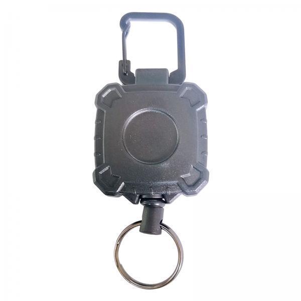 4xRetractable Keyring Recoil Key Chains 60cm Telescopic with Carabiner Square