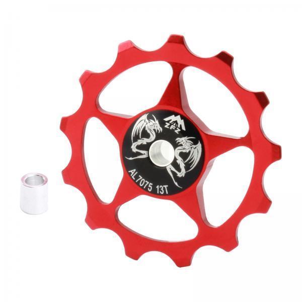 2xBicycle Jockey Wheel Bicycle Rear Derailleur Bearing Guide Wheel 13T Red