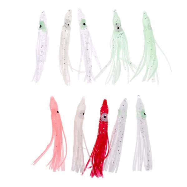 2x10pcs Squid Lure Soft Baits Octopus Squid Skirt Lure Sea Fishing Accessories