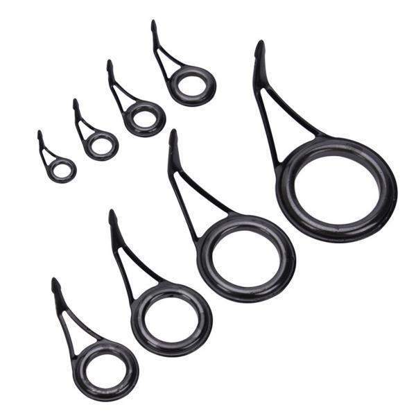 3x8Pcs Fishing Rod Guides Tips Eye Rings Kit Fishing Pole Building Repair