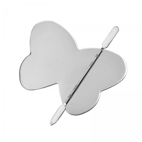 4xFinger Ring Makeup Palette Dual Ends Makeup Spatula Cosmetics Mixing Palette Butterfly Shaped