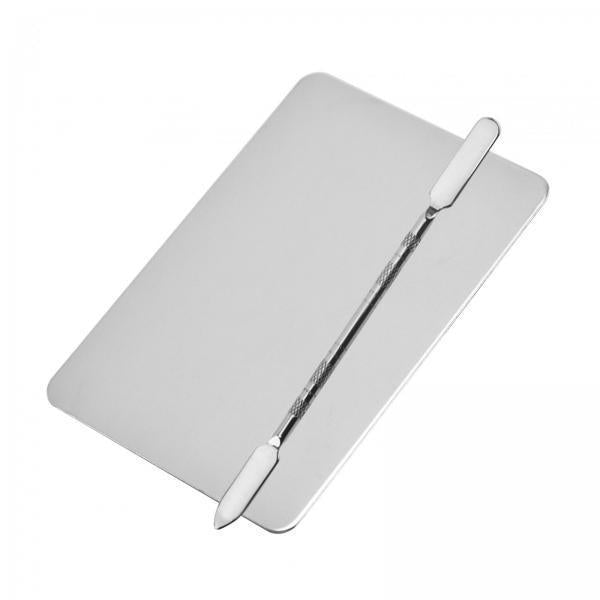 3xFinger Ring Makeup Palette Dual Ends Makeup Spatula Cosmetics Mixing Palette Rectangle