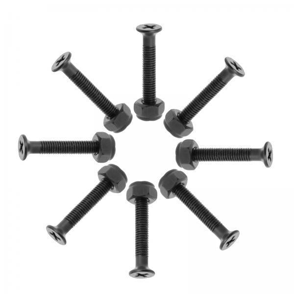 3x8 Pcs Longboard Skateboard Truck Wheel Installing Hardware Screws Black