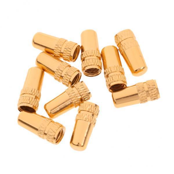 3x10Pcs MTB Bike Bicycle Aluminum Alloy Presta Valve Cap Dust Cover Gold