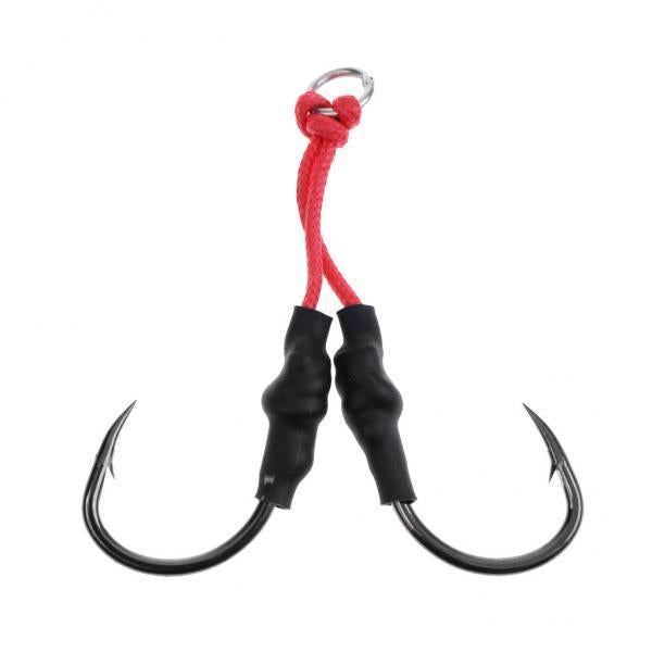 2xJig Hooks Fishing Hooks Barbed Hooks Assist Hooks in Solid Ring Saltwater 4