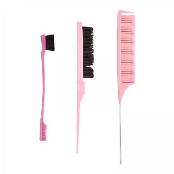 2x3Pcs Hair Styling Comb Set Slick Back Hair Brush Set Double Sided Edge Brush