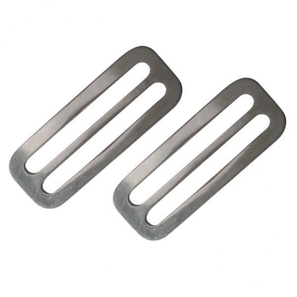 3x2 Pieces 2 Weight Belt Slide Stainless Steel Stopper Keeper 2mm Thickness "