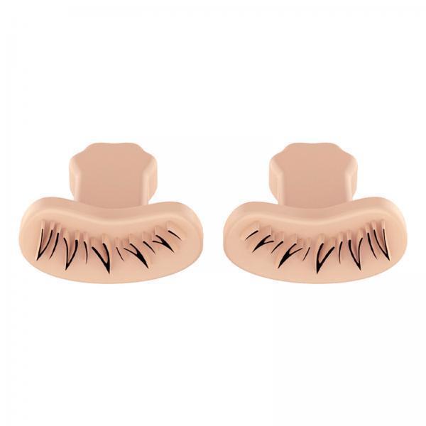 4x2x Eyelash Stamps Stencil with Handle Lazy DIY Lower Lashes Eyelash Template Skin color