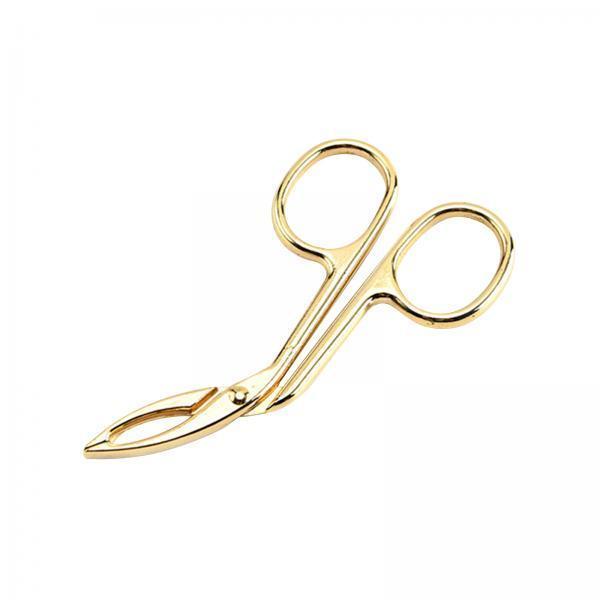 4xEyebrow Tweezers Scissors Handle Comfortable Grip Flat Tip Tweezers Trimming Aureate
