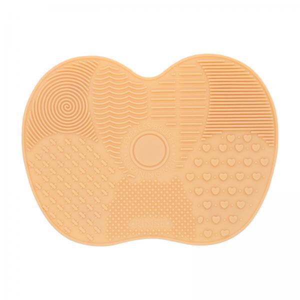 4xMakeup Brush Cleaner Pad Apple Shape Scrubber Mat for Eyeshadow Brush Travel Yellow White