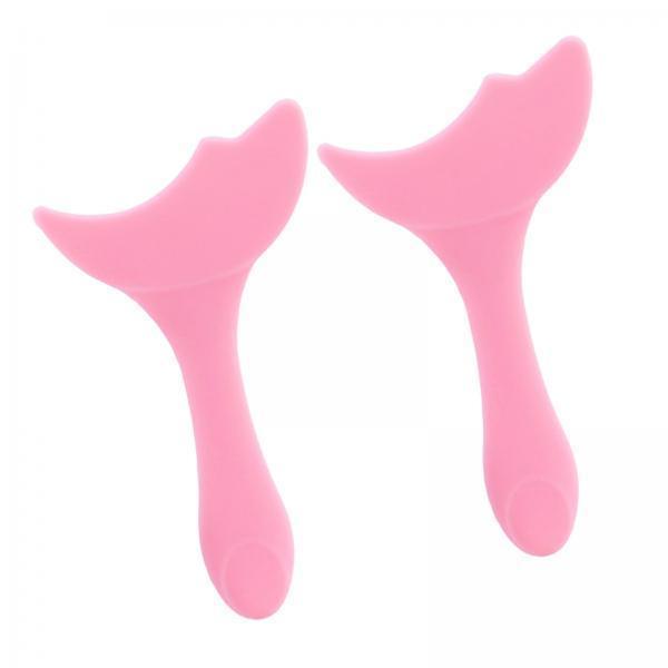 2xReusable Eyeliner Stencils Silicone Template Assistant Helper Washable pink 2pcs