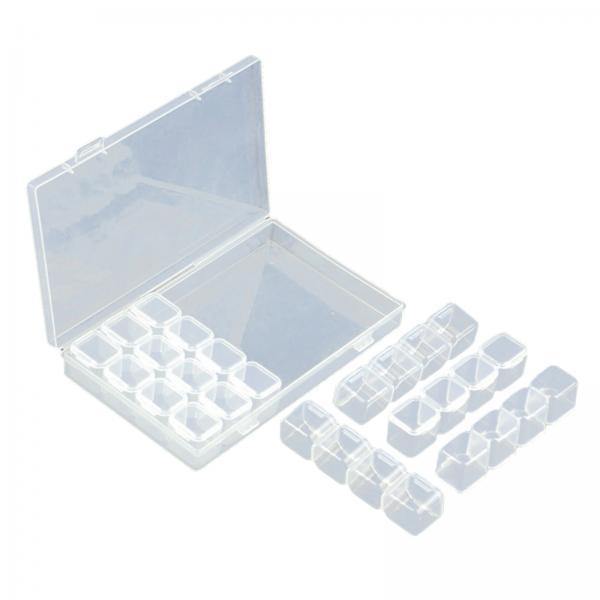 3x28 Grids Organizer Box Manicure Tool for Nail Art Jewelry Making Small Parts transparent