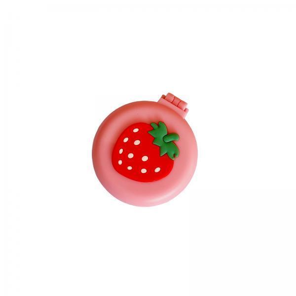 2xSmall Mirror with Brush Portable Travel Mirror Hair Brushes for Girls Adults Pink Strawberry