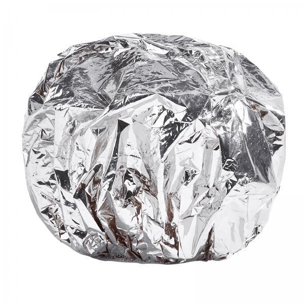 4xShower Cap Heat Insulation Hat Tin Foil Cover Women Hair Salon Hairdressing Argent