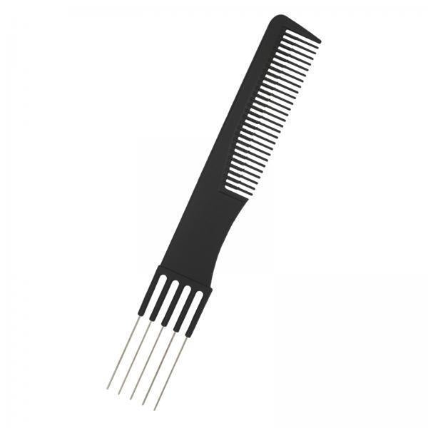 4xLift Teasing Comb with 5 Steel Pins for All Hair Types Hair Pick for Salon