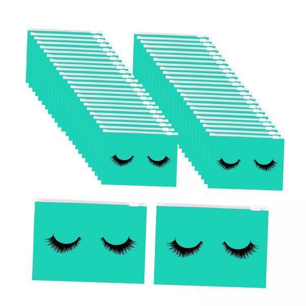 2xMultipurpose 50Pcs Eyelash Bags Eyelash Makeup Bags with Zipper Lightweight S blue