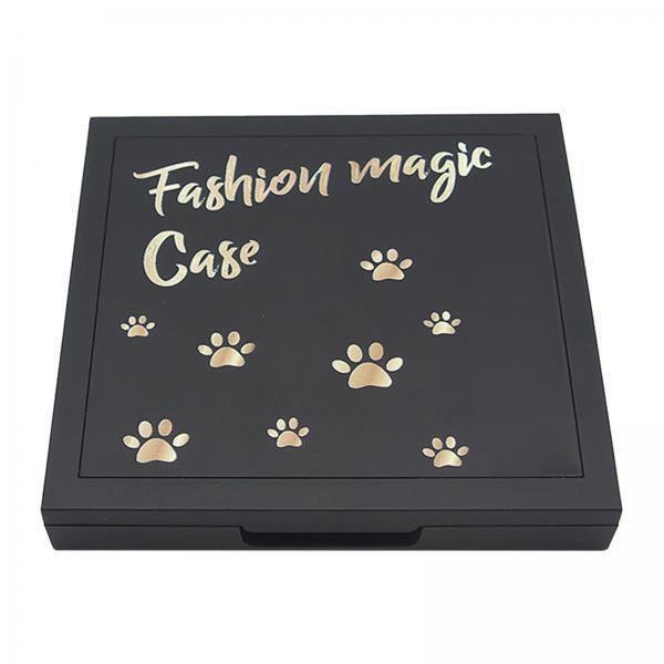 4xEmpty Magnetic Eyeshadow Palette Large with Mirror for Lipstick Eyeshadow Matte black
