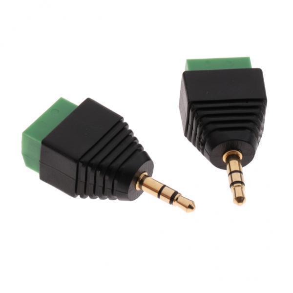 2x2.5mm Solderless Plug To Stereo Microphone Male To Female Audio Plug Adapter