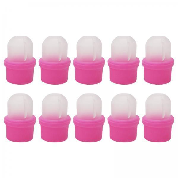 3x10x Plastic Nail Art Polish Remover Clips Soak Off Caps UV Gel Wrap Cleaner