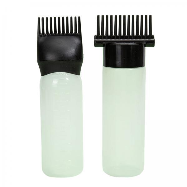 2x2x Root Comb Applicator Bottles Hair Dye Bottle Applicator Brushes for Salon Clear