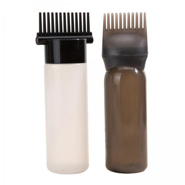 4x2x Root Comb Applicator Bottles Hair Dye Bottle Applicator Brushes for Salon Black