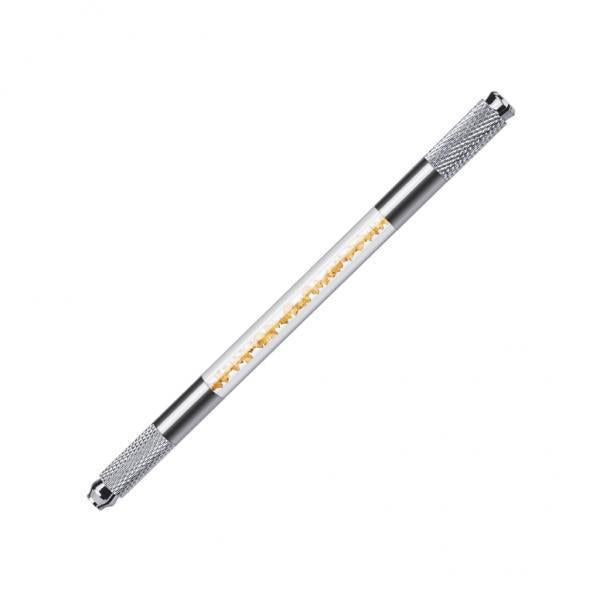 2xPermanent Makeup Supplies Double Head Microblading Tattoo Manual Pen Gold 