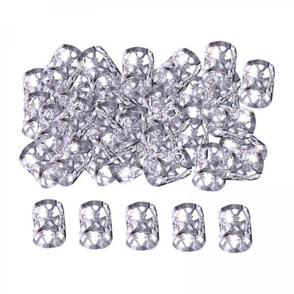 4x100x Dreadlocks Beads Rings Hair Accessories for Women and Men Hair Braiding Silver 8mmx9mm