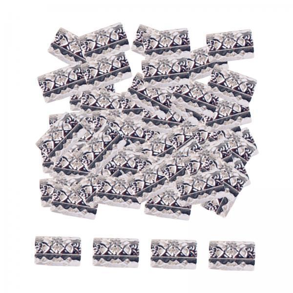 2x100x Dreadlocks Beads Rings Hair Accessories for Women and Men Hair Braiding Silver 10mmx15mm