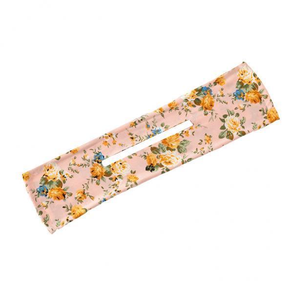 2xDeft Bun Fashion Hair Bands Women Summer Knotted  Blue Flower Pink 