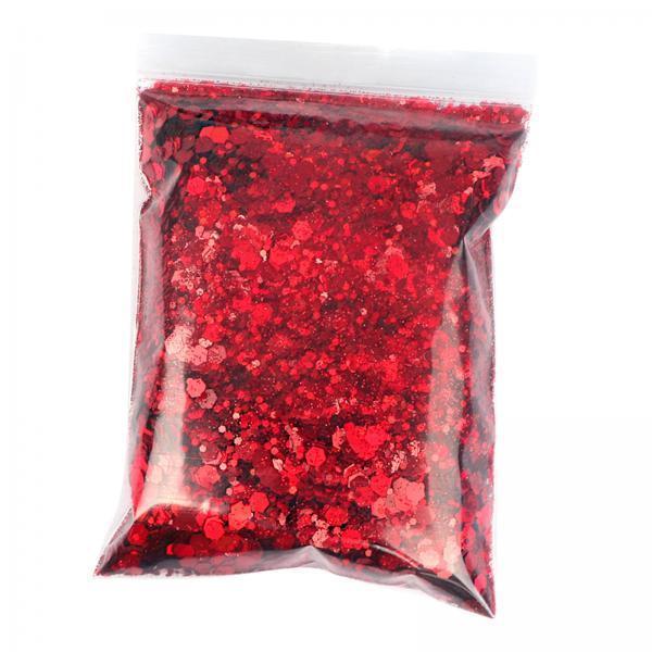 3x1Bag 50g Nail Glitter Sequins Paillette Flakes 3D Nail Art Decor Red