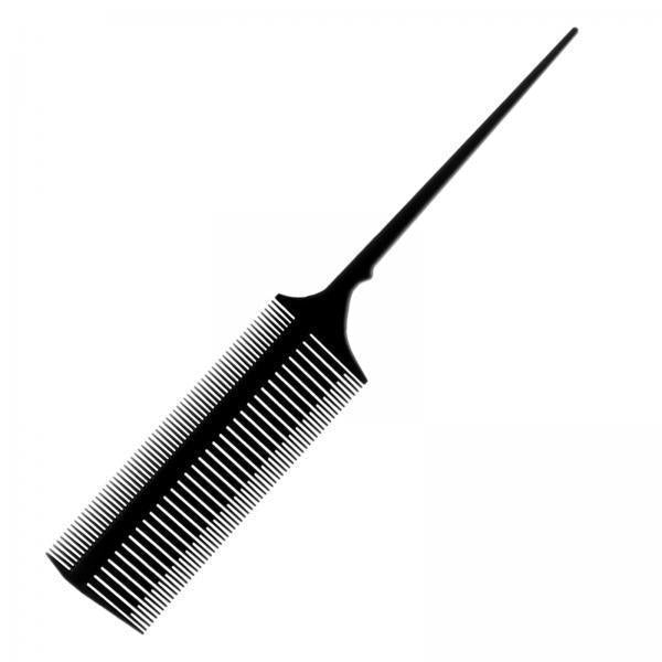 2xHair Highlighting 2-Sided Weaving Dyeing Parting Comb Plastic Pintail black