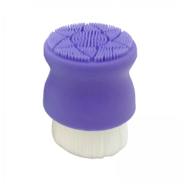 3xManual Face Washing Brush Soft Bristle and Exfoliating Silicone Pad Purple