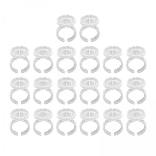 4x100x Glue Rings Lash Glue Cups for Tattoo Volume Lash Makeup White