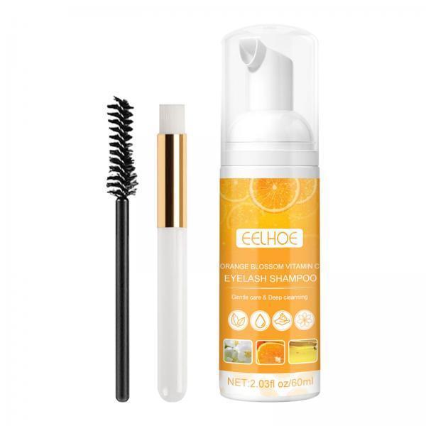 2xEyelash Shampoo for Eyelash Extension with Brush Portable for Salon Home Use