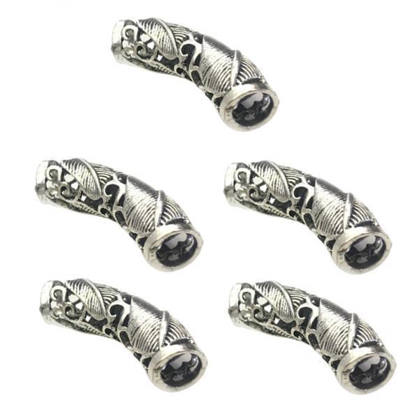 3x5pcs 9mm Alloy Metal Dreadlock Beads Hair Braid Rings DIY Cuff Clips Tube