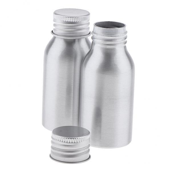 4x2Pcs Aluminum Empty Refillable Cream Lotion Bottle Travel Shampoo Container