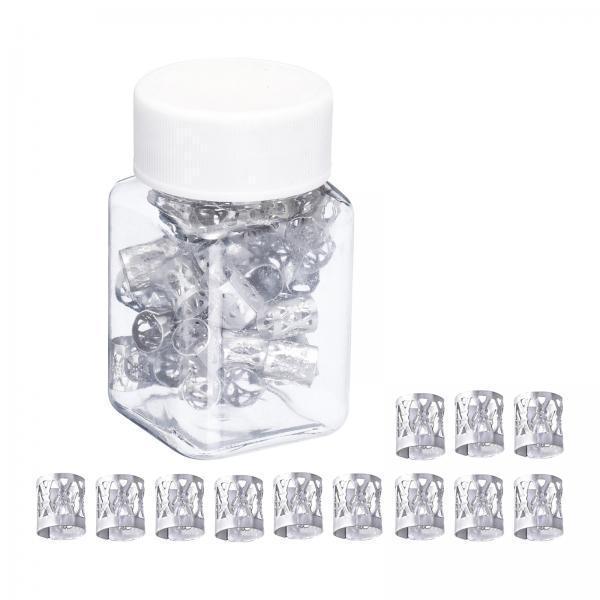 3x100x Dreadlocks Beads Decorations Pendants Metal for Hair Accessory  Silver