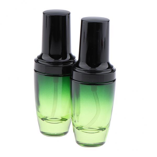 2x2x Empty Glass Makeup Container Face Cream Jars Pump Bottle Case for Travel 30ML