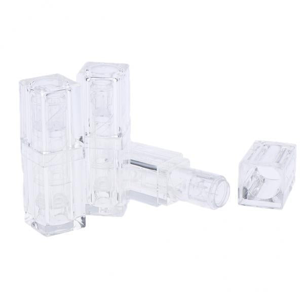 4x3x 3.8g Empty Lip Balm DIY Tubes Cosmetic Containers Lipstick Bottles Transparent