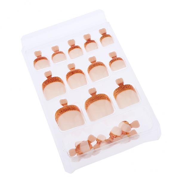 3x24pcs False Toe Nails French Full Toenails Feet Nail Art Fake Decoration HY-TN-4025