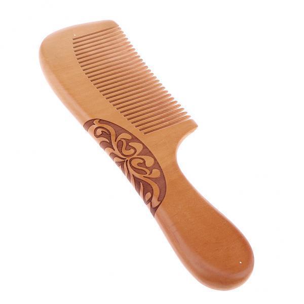 2xWood Fine Tooth Anti-static Mahogany Comb Scalp Massage Wooden Combs H
