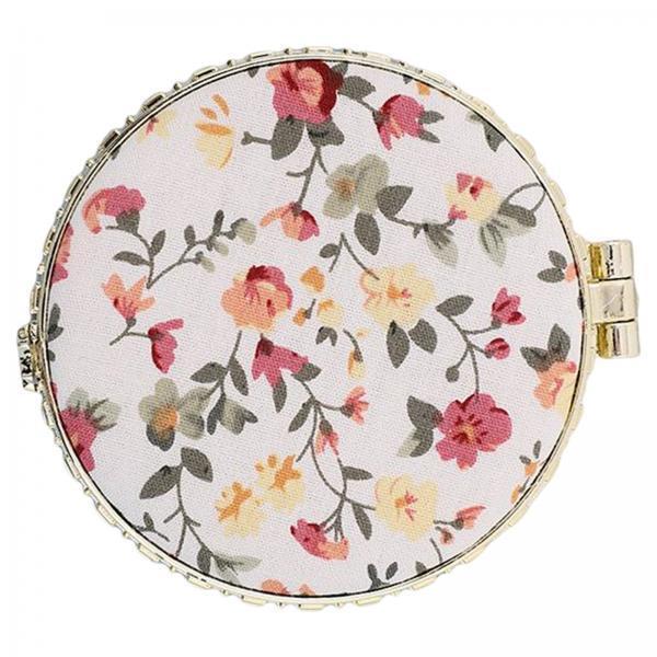 3xTravel Makeup Mirror Folding Mirror Pocket Mirror Floral Printed for Purse