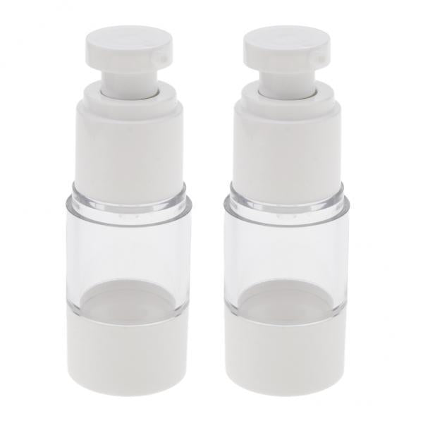 4x2x Sterile Airless Pump Bottle Refillable Toner/Lotion/Serum Container 15ml
