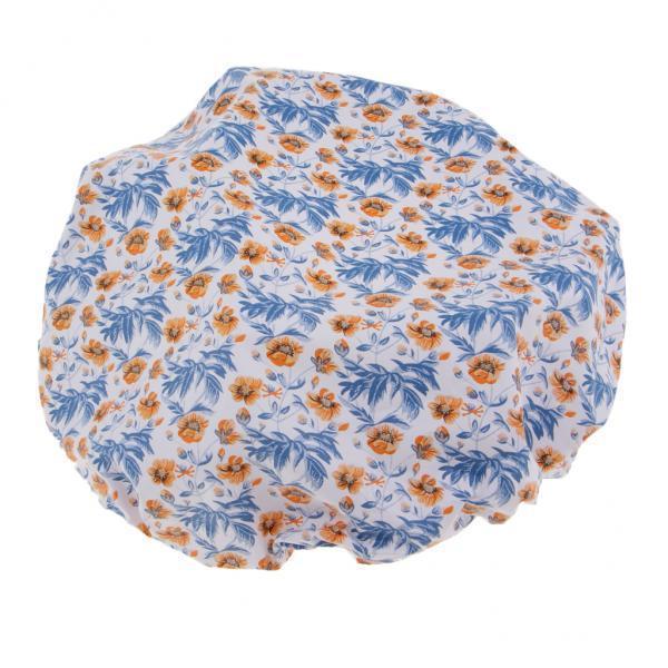 2xWomen Shower Caps Bathing Bath Hat Elastic Salon Hair Cover Head Cap Blue