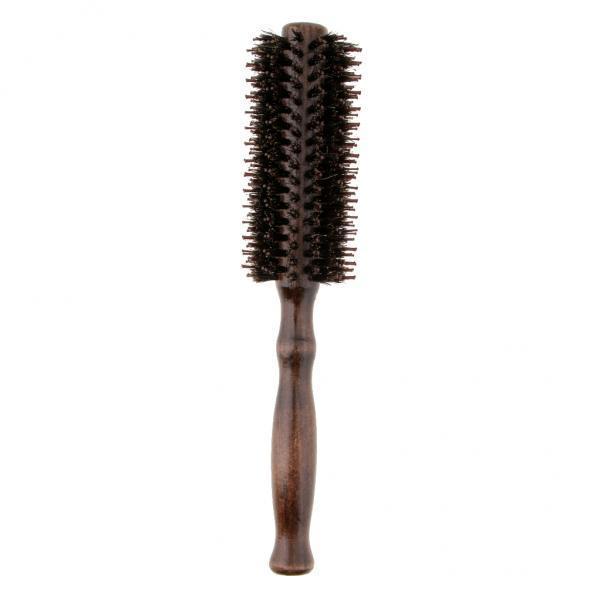 4xRound Wood Handle Hairbrush Barber Hairdressing Curling Hair Comb Brush 14 Rows