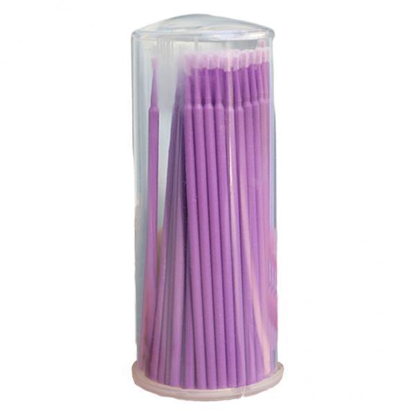 3x100PCS Eyelash Cotton Swab Disposable for Eye Makeup 96x1.9mm Head Purple