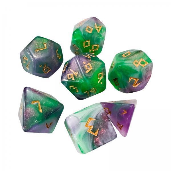 3x7Pcs Polyhedral Dice D4 D6 D8 D10 D12 D20 for Party Favors Role Playing Gift Style B