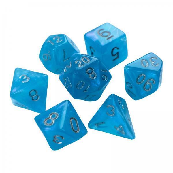 2x7 Pieces Polyhedral Dices Set Game Dices for Party Game Table Game Card Game Light Blue